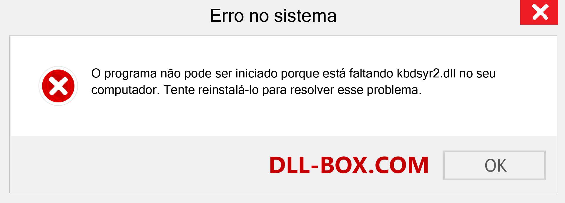 Arquivo kbdsyr2.dll ausente ?. Download para Windows 7, 8, 10 - Correção de erro ausente kbdsyr2 dll no Windows, fotos, imagens